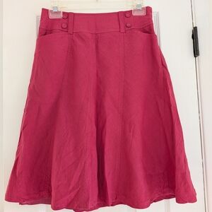 Anne Taylor Red Mid Length Lined Skirt Size 0